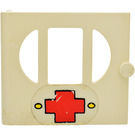 LEGO Weiß Tür 1 x 6 x 5 Fabuland mit 3 Windows mit rot Kreuz Aufkleber