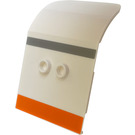 LEGO White Door 2 x 4 x 6 Airplane with Grey and Orange Stripes (54097)