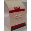 LEGO White Door 2 x 4 x 6 Airplane with White 'EXIT' on Red Background Sticker (54097)