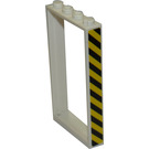 LEGO Weiß Tür Rahmen 1 x 4 x 6 mit Hazard Streifen (Recht) Aufkleber (Einseitig) (60596)