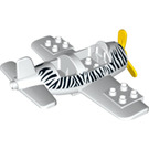 LEGO Weiß Duplo Airplane mit Zebra Streifen (62780)