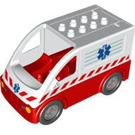 LEGO White Duplo Ambulance 5 x 10 with EMT Star without door (58233)