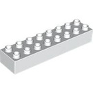 LEGO White Duplo Brick 2 x 8 (4199)