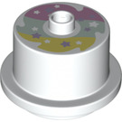 LEGO blanc Duplo Cake avec Jaune et Aqua et Purple Icing (65157 / 66021)