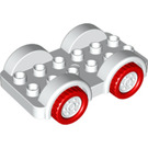 LEGO blanc Duplo Auto avec rouge roues (35026)