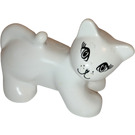 LEGO Weiß Duplo Katze mit Almond Augen (54866)