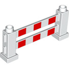 LEGO Duplo White Duplo Fence 1 x 6 x 2 with Red Stripes (12041 / 82425)