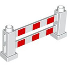 LEGO White Duplo Fence 1 x 6 x 2 with Red Stripes (31021)
