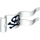 LEGO Weiß Duplo Flagge 2 x 5 mit Skull und Crossbones mit Löchern (13801 / 51725)