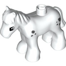 LEGO Weiß Duplo Foal mit Schwarz Spots (26392 / 75723)