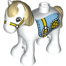 LEGO blanc Duplo Foal avec Gold Harness (73388)