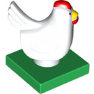 LEGO blanc Duplo Hen sur Green Base (75021)