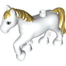 LEGO Weiß Duplo Pferd mit Gold Mane (1376 / 57892)