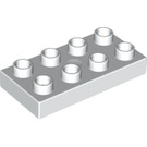 LEGO White Duplo Plate 2 x 4 (4538 / 40666)
