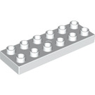 LEGO blanc Duplo assiette 2 x 6 (98233)