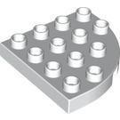 LEGO Weiß Duplo Platte 4 x 4 mit Runden Ecke (98218)
