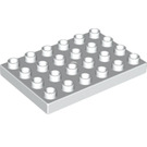 LEGO blanc Duplo assiette 4 x 6 (25549)