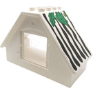 LEGO White Duplo Roof with Window Opening with Leaves and Black Stripes (31441)