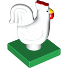 LEGO White Duplo Rooster on Green Base (75020)