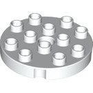 LEGO Duplo White Round Plate 4 x 4 with Hole and Locking Ridges (98222)