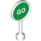 LEGO blanc Duplo Rond Sign avec "Go" (41759 / 43823)