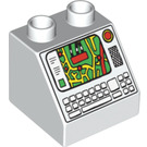LEGO blanc Duplo Pente 2 x 2 x 1.5 (45°) avec navigator Décoration (6474 / 43043)