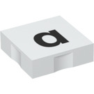 LEGO blanc Duplo Tuile 2 x 2 avec Côté Indents avec "une" (6309 / 48459)