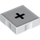 LEGO blanc Duplo Tuile 2 x 2 avec Côté Indents avec Addition Sign (6309 / 48512)