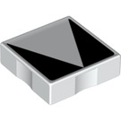 LEGO blanc Duplo Tuile 2 x 2 avec Côté Indents avec Noir Inverse Isosceles Triangle (6309 / 48775)