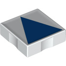 LEGO blanc Duplo Tuile 2 x 2 avec Côté Indents avec Bleu Isosceles Triangle (6309 / 48725)