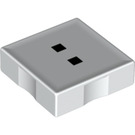 LEGO blanc Duplo Tuile 2 x 2 avec Côté Indents avec Colon (6309 / 48515)