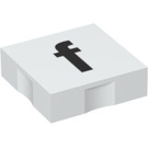 LEGO blanc Duplo Tuile 2 x 2 avec Côté Indents avec "f" (6309 / 48477)