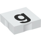 LEGO blanc Duplo Tuile 2 x 2 avec Côté Indents avec "g" (6309 / 48479)
