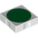 LEGO blanc Duplo Tuile 2 x 2 avec Côté Indents avec Green Disc (6309 / 48759)