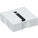 LEGO blanc Duplo Tuile 2 x 2 avec Côté Indents avec "j" (6309 / 48498)