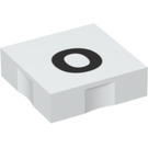 LEGO blanc Duplo Tuile 2 x 2 avec Côté Indents avec "o" (6309 / 48533)