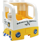LEGO White Duplo Truck Cab with Yellow Bottom with '47' on the front Sticker (48124)