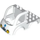 LEGO White Duplo Vehicle Body for Flatbed Truck with Ambuland Logo (15453 / 15979)