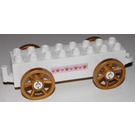 LEGO Weiß Duplo Wagon mit Herzen und Crowns (Both Sides) Aufkleber (76087)