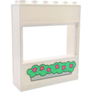 LEGO White Duplo Wall 2 x 6 x 6,window with flowerpot Sticker (6460)