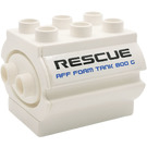 LEGO White Duplo Watertank with 'RESCUE AFF FOAM TANK' Sticker (6429)
