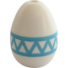 LEGO White Egg with Easter Egg Medium Azure Lines (24946)