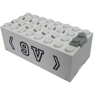 LEGO Wit Electric 9V Battery Doos 4 x 8 x 2.333 Cover met "9V" (4760)