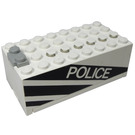 LEGO White Electric 9V Battery Box 4 x 8 x 2.333 Cover with "POLICE" (4760)