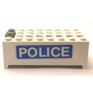 LEGO blanc Electric 9V Battery Boîte 4 x 8 x 2.333 Cover avec "Police" Autocollant (4760)