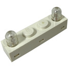 LEGO Blanco Electric Luz & Sonido Ladrillo 1 x 4 con Twin Parte superior Lights (4771 / 73664)