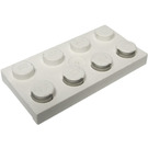 LEGO Vit Electric Platta 2 x 4 med Contacts (4757 / 73534)