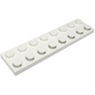 LEGO White Electric Plate 2 x 8 with Contacts (4758)