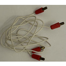 LEGO Weiß Electric wire 4.5 V mit 4 rot 1-prong connectors (split Stift) 48 Bolzen Lange
