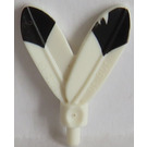 LEGO White Feathers Plume with Small Pin with Black Tips on Both Sides (30126 / 82805)